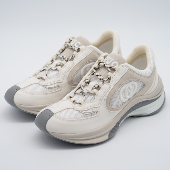 size 37G 7 us Gucci Run Suede Sneakers White Cream - Picture 1 of 13